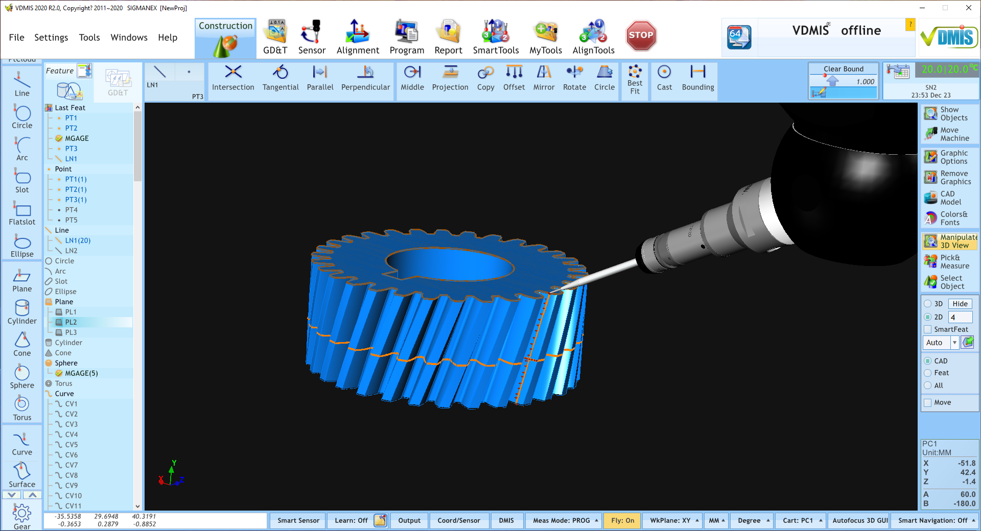 CMM SOFTWARE helical gear